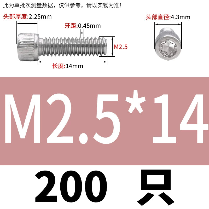 M2 & M3 Black 304 Stainless Steel Torx Socket Head Cap Screws | Knurled ISO 14580