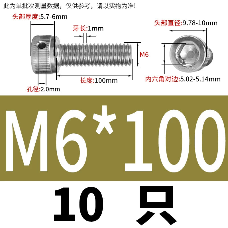 DIN912 Stainless Steel Lead Seal Screw Hex Head Side Hole Anti-Dislodge Fastener