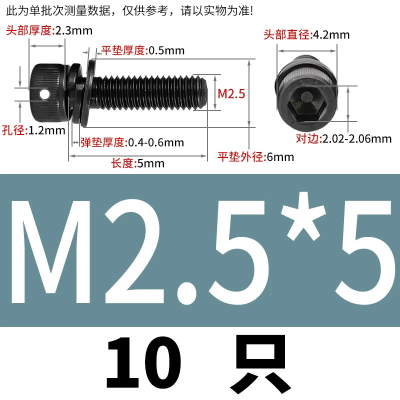 12.9 Grade Hexagonal Three Combination Head Perforated Screw M2-M12 Cup Head Sealed Fastener