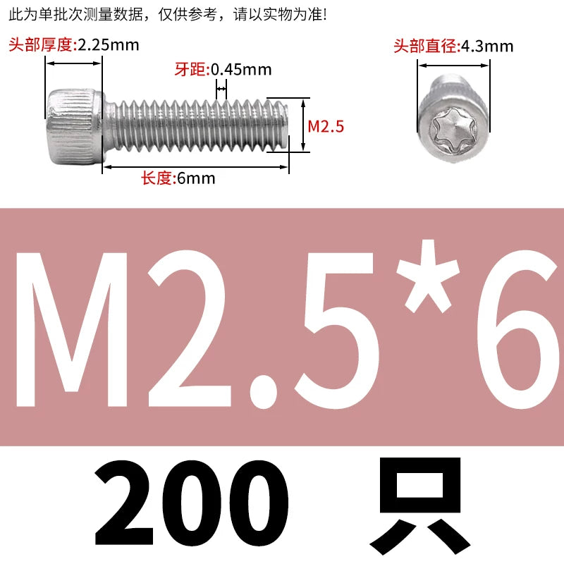 M2 & M3 Black 304 Stainless Steel Torx Socket Head Cap Screws | Knurled ISO 14580