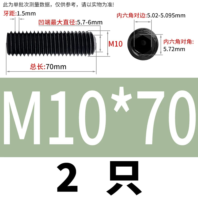 DIN916/GB80 M1.6-M24 Concave End Screw | 12.9 Grade Hex Socket Headless Industrial Set Screw