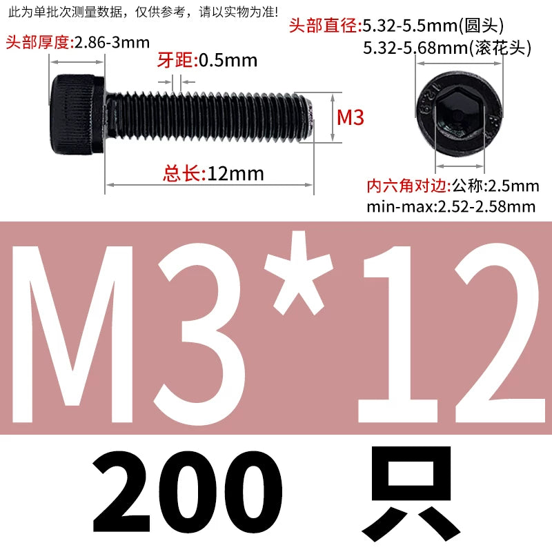 DIN912  M1.4-M16 Grade 12.9 Cup Head Hexagon Screw Full Thread Cylindrical Knurled Head Metric Screw