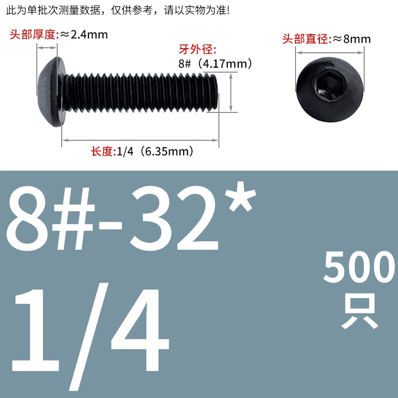 10.9 Grade UNC/UNF/BSW Screw Round Mushroom Cup Head Hex Machine Screw