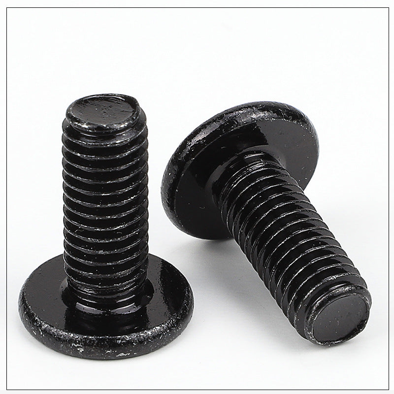 M2M5M6 Carbon Steel Black Zinc Plated Thin Flat Head Hexagon Screws Large Flat Head Hexagon Screws Flat Head Bolts  for Construction & Home Renovation