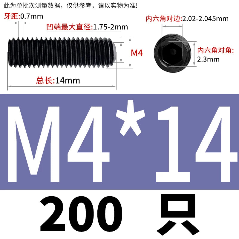 DIN916/GB80 M1.6-M24 Concave End Screw | 12.9 Grade Hex Socket Headless Industrial Set Screw