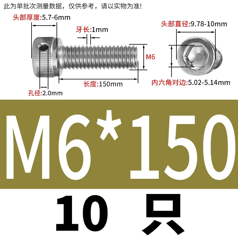 DIN912 Stainless Steel Lead Seal Screw Hex Head Side Hole Anti-Dislodge Fastener