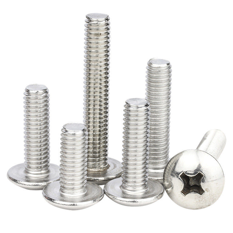 M6/M8 304 stainless steel cross large flat head screw cross slot machine screw mushroom head umbrella head machine tooth screw  for Furniture & Hardware