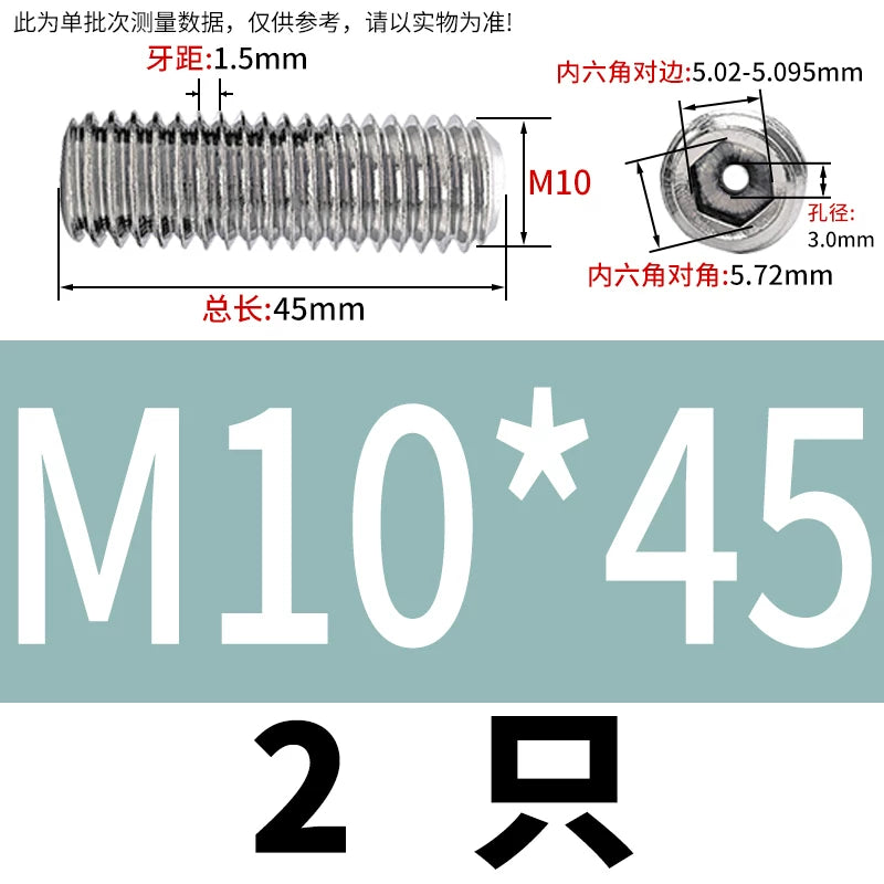 DIN913 Hex Socket Set Screw 304/316 Hollow Perforated Vacuum Exhaust Screw