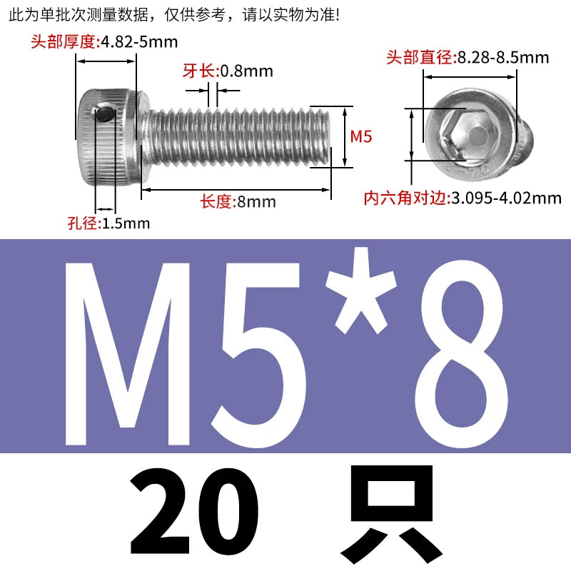 DIN912 Stainless Steel Lead Seal Screw Hex Head Side Hole Anti-Dislodge Fastener