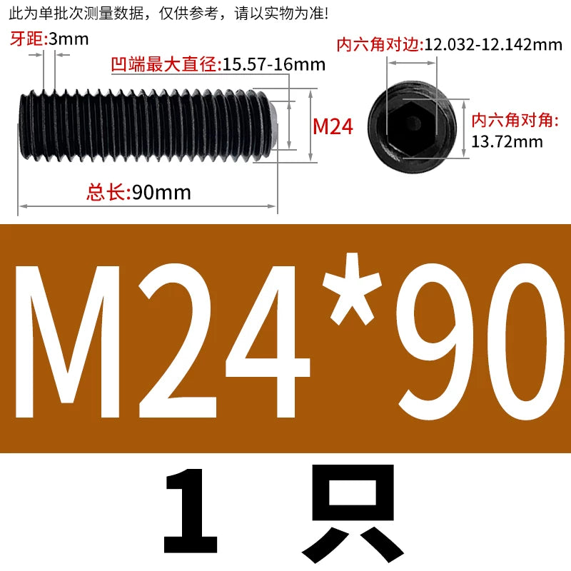 DIN916/GB80 M1.6-M24 Concave End Screw | 12.9 Grade Hex Socket Headless Industrial Set Screw