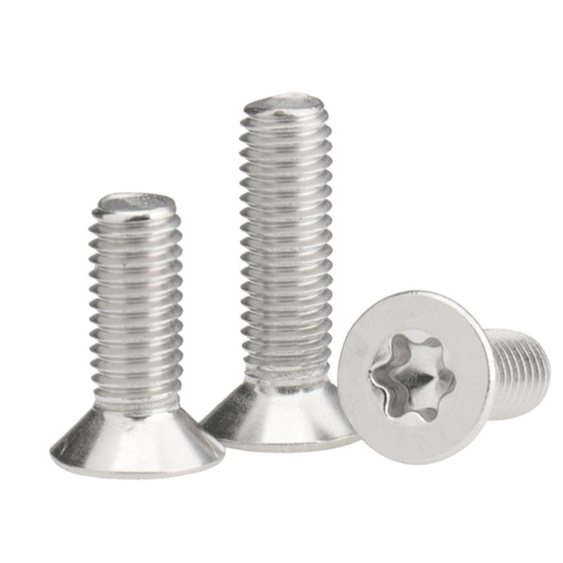 M2/M3 10.9 grade iron nickel plated countersunk head plum blossom screw pattern flat head carbon steel tooth screw for Electronic & Precision Hardware Installation