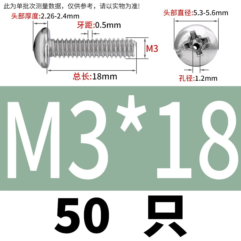 304/316 Stainless Steel Screw M2-M10 Phillips Pan Head Hollow Through-Hole Vacuum Exhaust Fastener