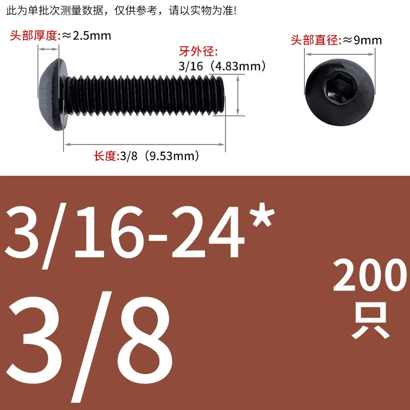 10.9 Grade UNC/UNF/BSW Screw Round Mushroom Cup Head Hex Machine Screw