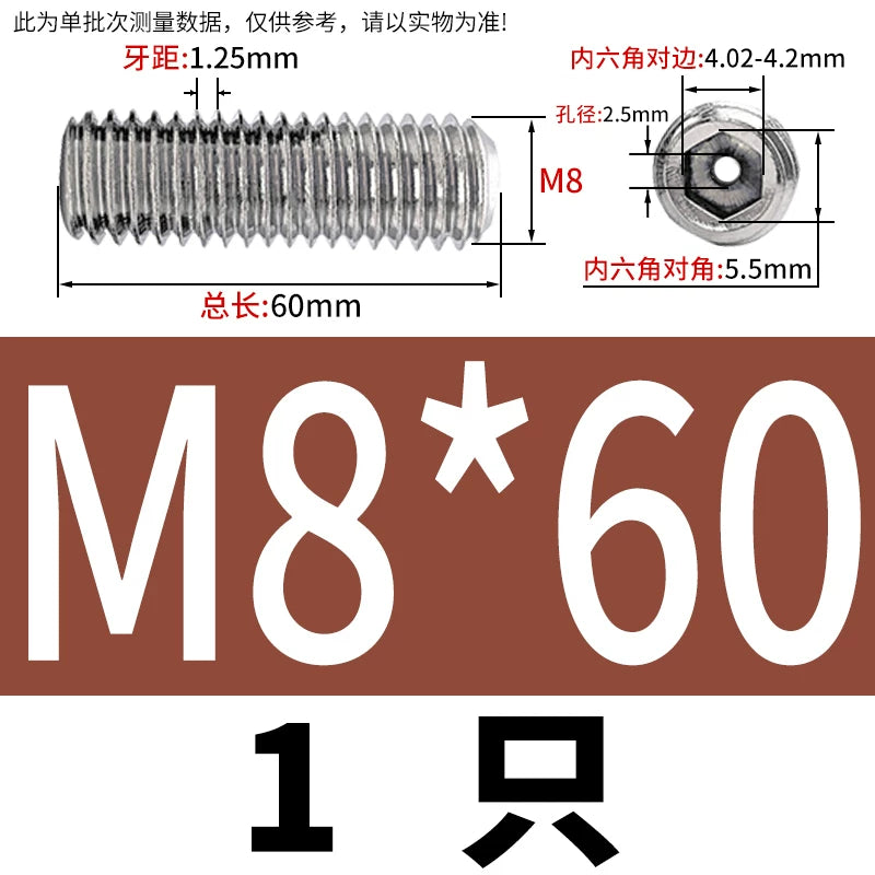 DIN913 Hex Socket Set Screw 304/316 Hollow Perforated Vacuum Exhaust Screw