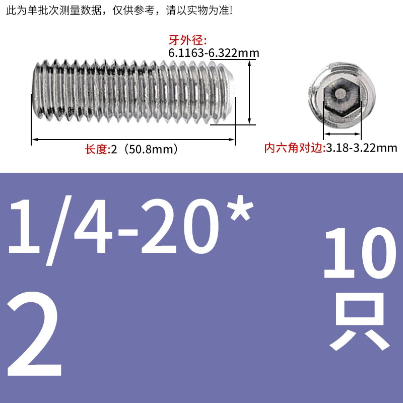 US Imperial UNC/UNF Set Screw Stainless Steel Hex Flat End Coarse Fine Thread Stop Fastener