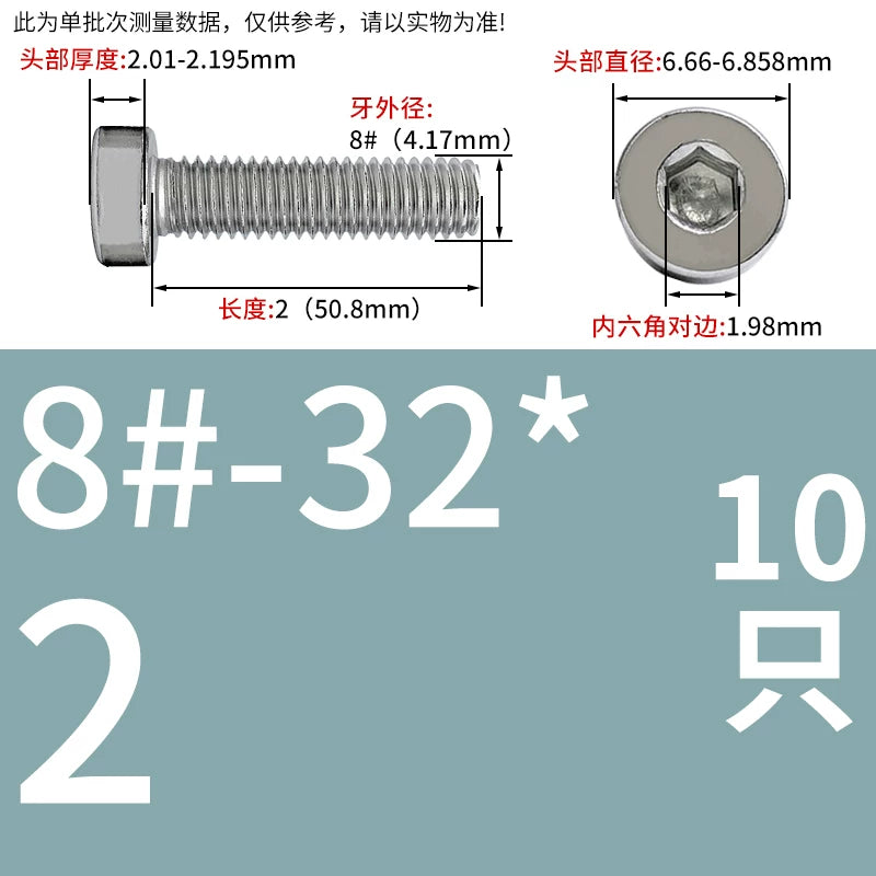 UNC/UNF 304/316 Stainless Steel Machine Screw US Inch Thin Short Head Hex Drive Coarse/Fine Thread