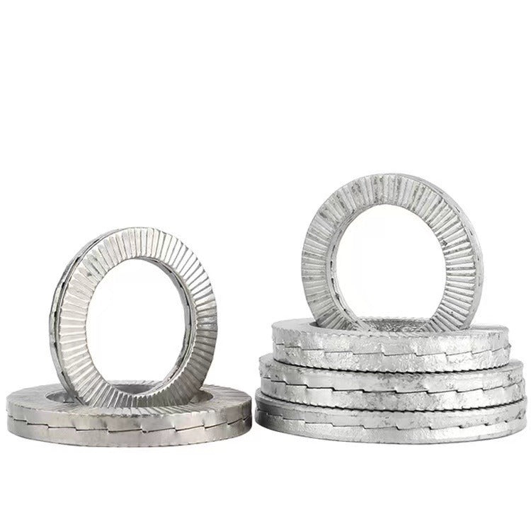 M3M4 304 stainless steel double-stack self-locking anti-loosening gasket 65 manganese occlusion toothed anti-skid locking screw gasket for Machinery & Equipment