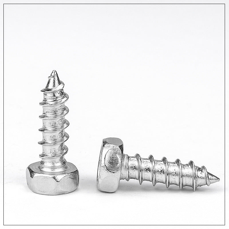 201 stainless steel cross-groove outer hexagonal self-tapping screw  for Sheet Metal & Furniture Assembly