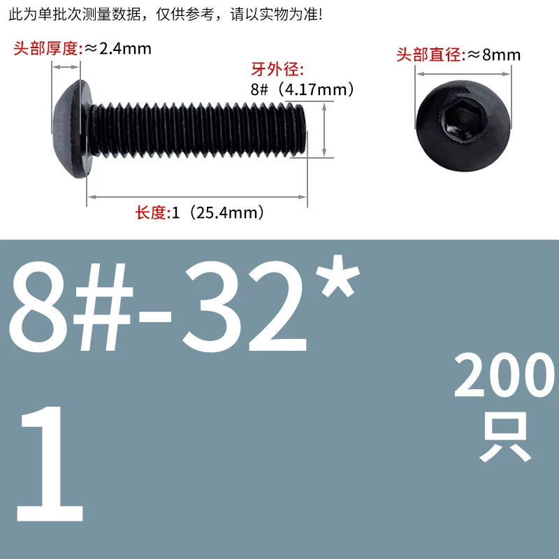 10.9 Grade UNC/UNF/BSW Screw Round Mushroom Cup Head Hex Machine Screw