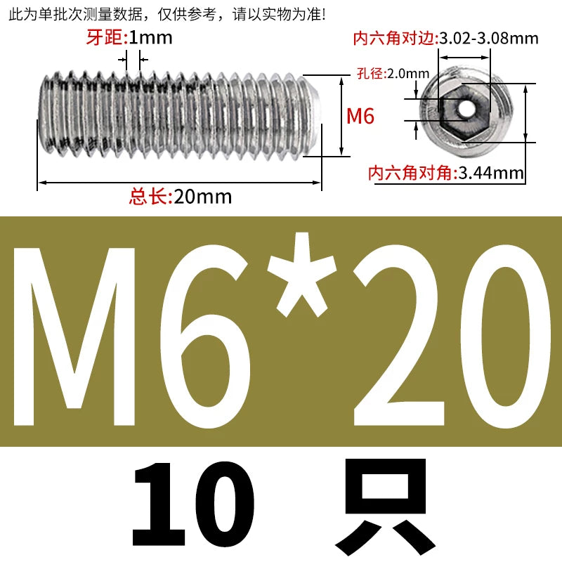 DIN913 Hex Socket Set Screw 304/316 Hollow Perforated Vacuum Exhaust Screw