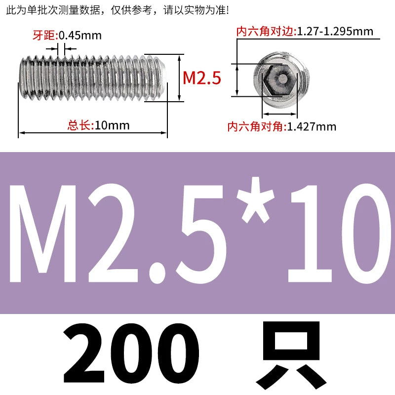 DIN913/GB77 M1.6-M20 Headless Set Screw 304 Stainless Steel Hex Socket Flat End Grub Screw