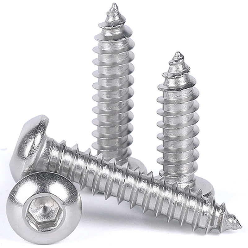M3/M5 8.8 Grade High Strength Nickel Plated Hexagon Round Head Self-Tapping Screws Carbon Steel Pan Head Hexagon Self-Tapping Screws for Industrial & Furniture Fastening