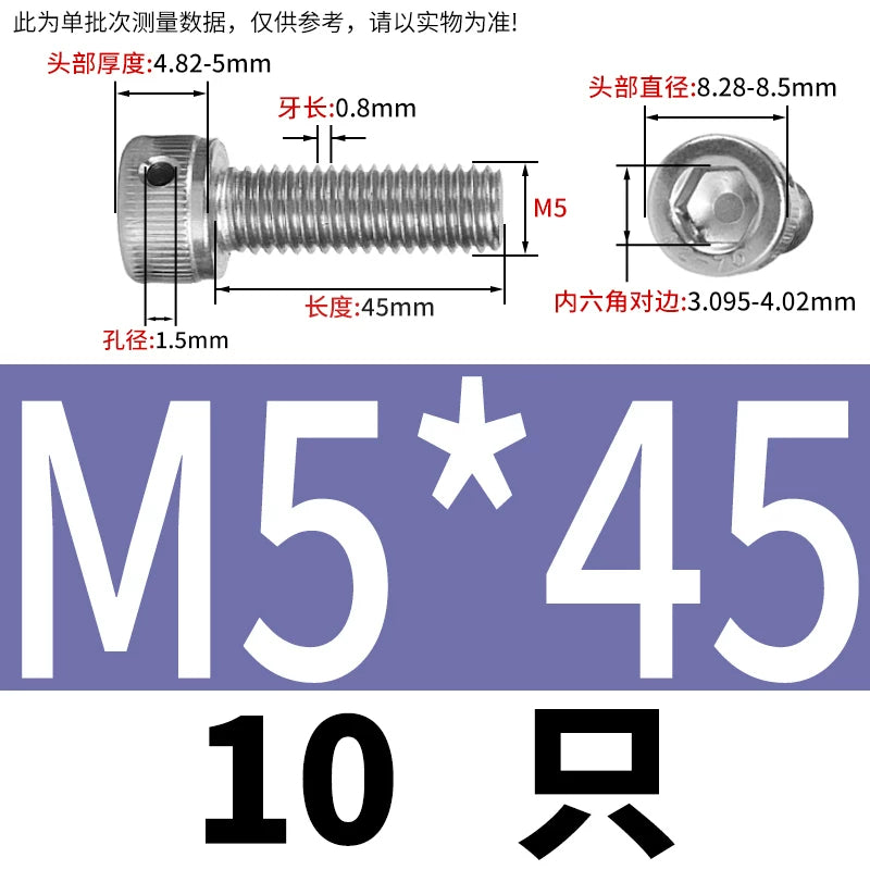 DIN912 Stainless Steel Lead Seal Screw Hex Head Side Hole Anti-Dislodge Fastener