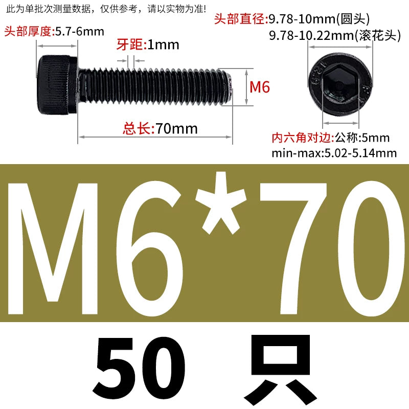 DIN912  M1.4-M16 Grade 12.9 Cup Head Hexagon Screw Full Thread Cylindrical Knurled Head Metric Screw