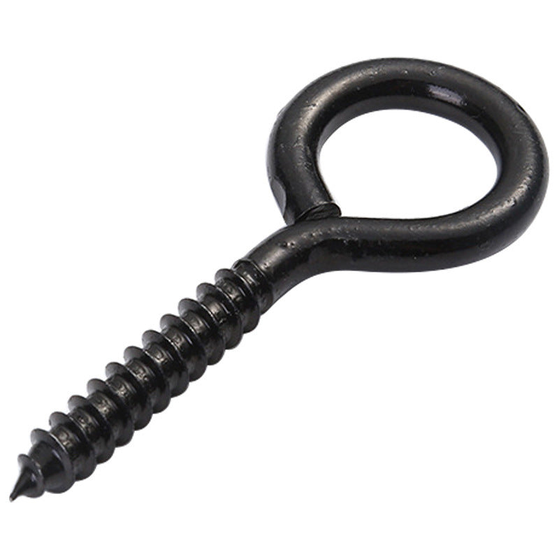 Self-Tapping Sheep Eye Ring Screws Black Question Mark Cup Light Hook Open/Closed Hardware