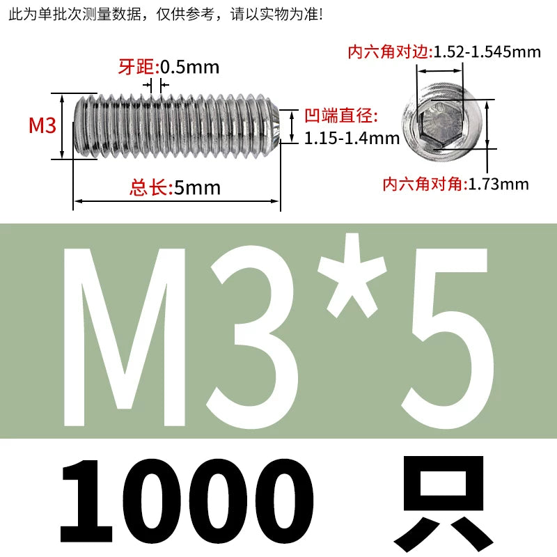 916K Headless Set Screw 304/316L Stainless Steel Hex Socket Knurled Concave End Threaded