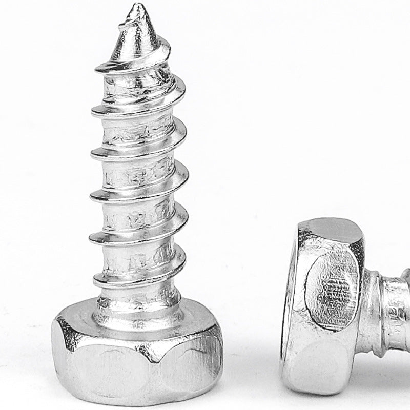 M3/M8  4.8 grade iron-plated nickel-plated cross outer hexagon self-tapping screw pocket hexagon self-tapping screw for Wood & Furniture Assembly