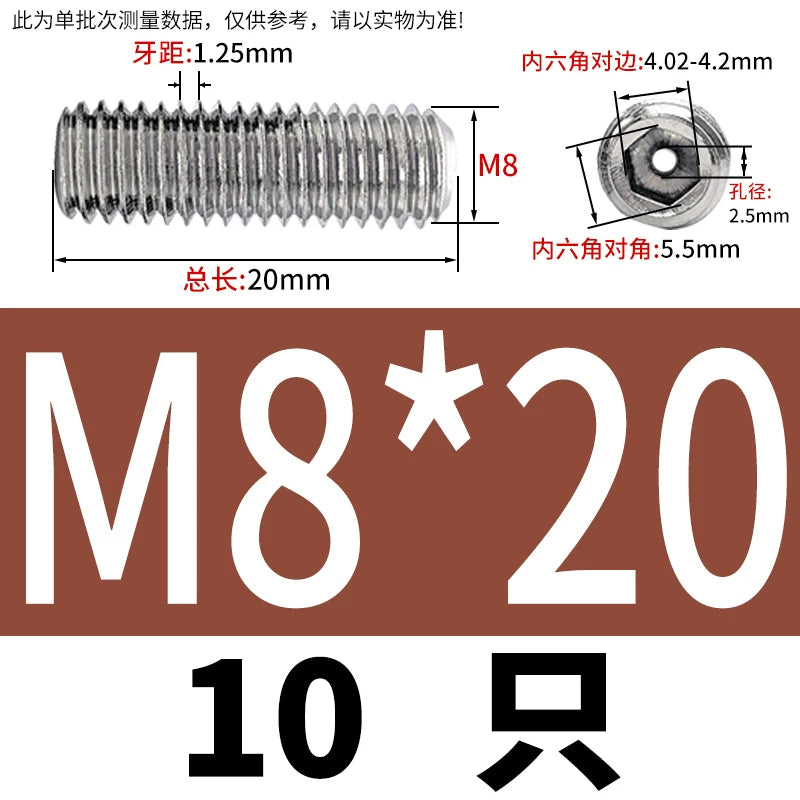 DIN913 Hex Socket Set Screw 304/316 Hollow Perforated Vacuum Exhaust Screw