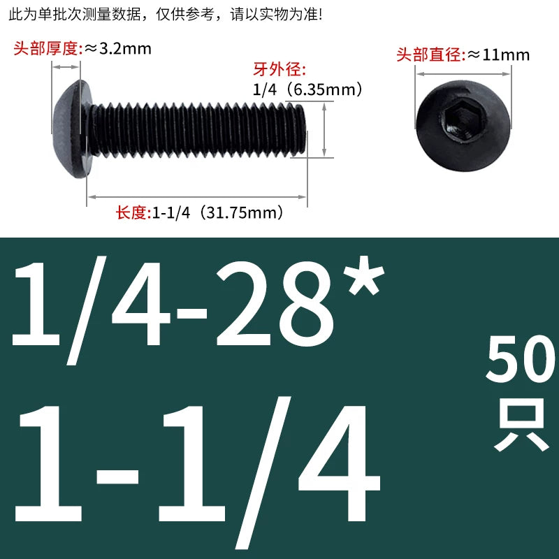 10.9 Grade UNC/UNF/BSW Screw Round Mushroom Cup Head Hex Machine Screw