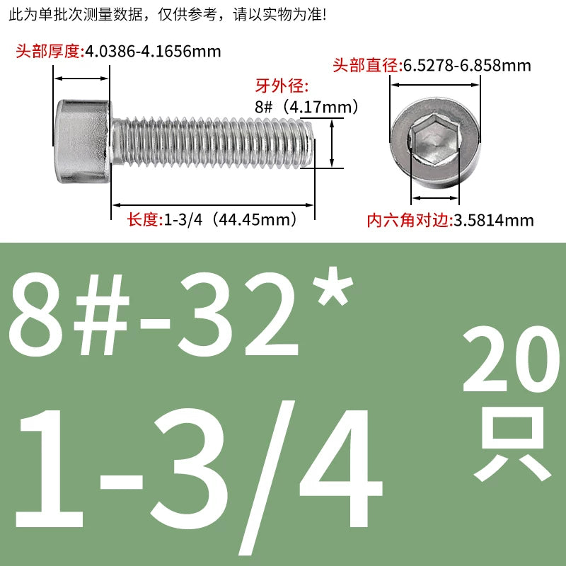 304/316 Stainless Steel UNC Screw  US Imperial Cylindrical Head Cup Head Hex Non-Knurled Machine Bolt