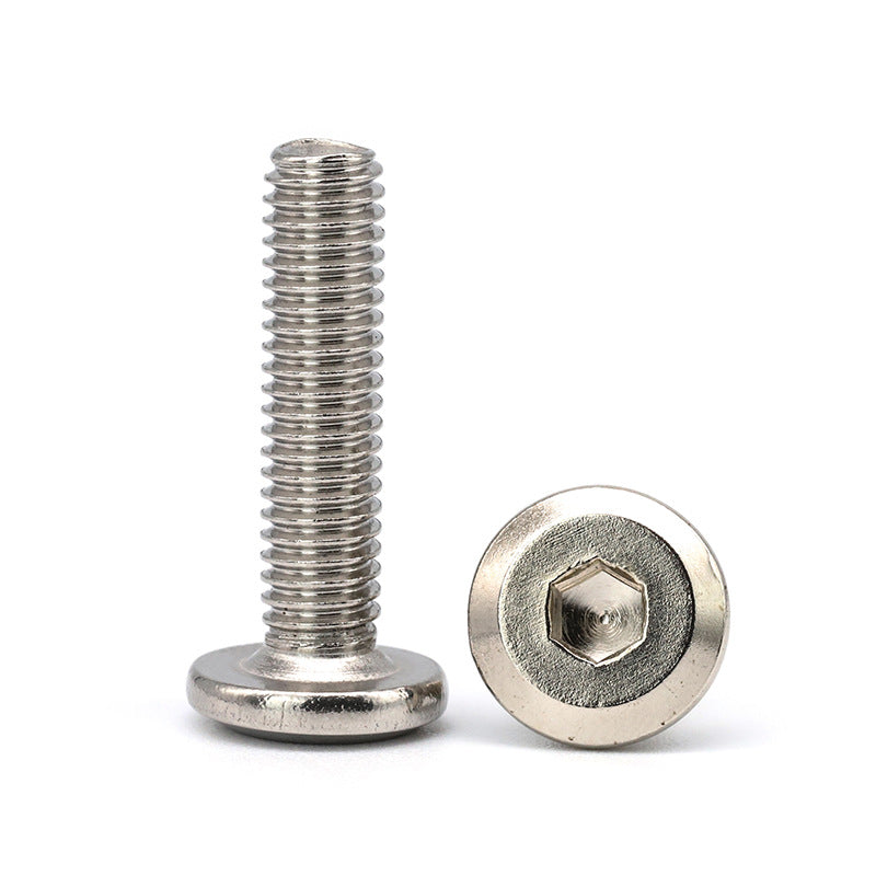 M6/M8 Iron-plated nickel-plated large flat head chamfered hexagon screws beveled hexagon machine teeth screws Furniture bolts for Furniture Hardware