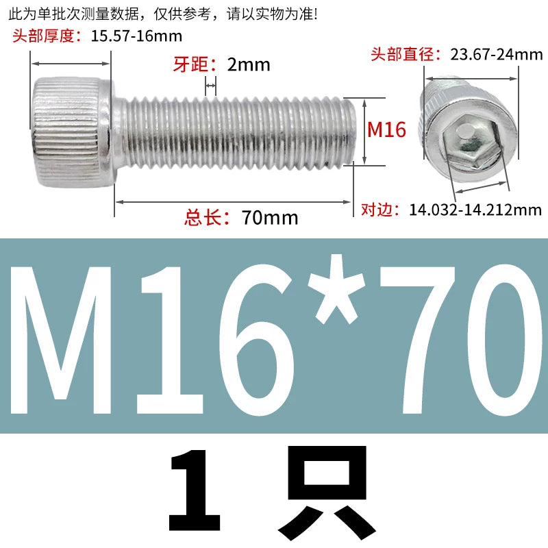 DIN912 M6-M30 Hex Socket Screw | 304 Stainless Steel Cylinder Cup Head Knurled Machine Screw