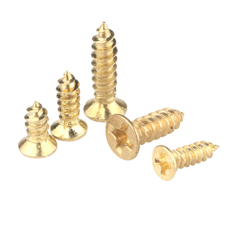 M1.7 M2 M3 M3.5 M4 KA Carbon Steel Gold Plated Self-Tapping Screws Cross Countersunk Wood Screws