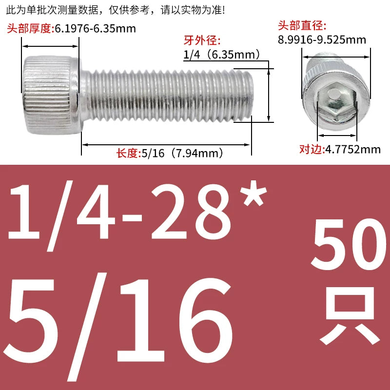 304 Stainless Steel Socket Head Cap Screws, UNC/UNF Imperial Sizes 0-80 to 3/4-10, ASME B18.3