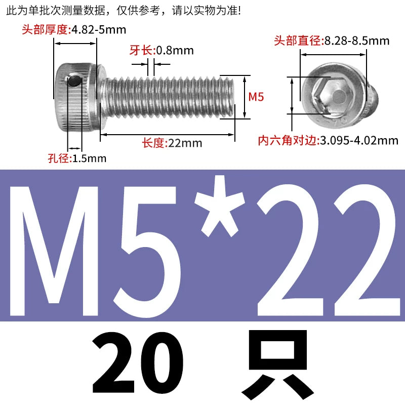 DIN912 Stainless Steel Lead Seal Screw Hex Head Side Hole Anti-Dislodge Fastener