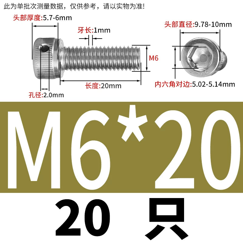 DIN912 Stainless Steel Lead Seal Screw Hex Head Side Hole Anti-Dislodge Fastener