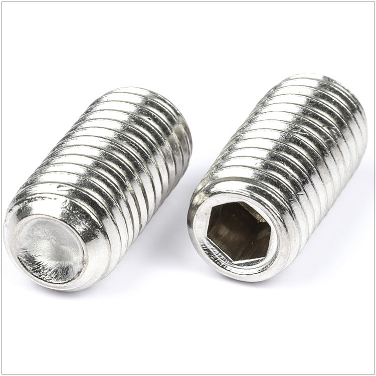 M6/M8/M10/M12 201 stainless steel hexagonal machine rice screw concave end headless set screw stop top wire for Equipment Fastening