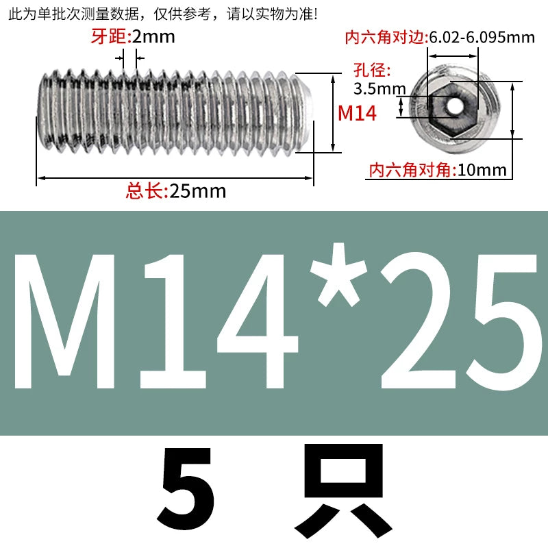 DIN913 Hex Socket Set Screw 304/316 Hollow Perforated Vacuum Exhaust Screw