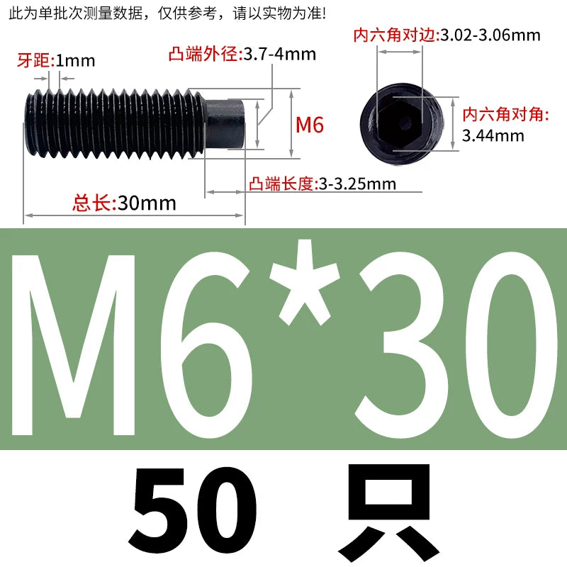 GB79/DIN915 M2.5-M16 Convex End Screw 12.9 Grade Hex Socket Cylindrical Headless Industrial Set Screw