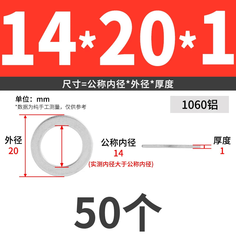 1060 Aluminum High-Temp Washers Heat Resistant Sealing Flat Gaskets for Industrial Use