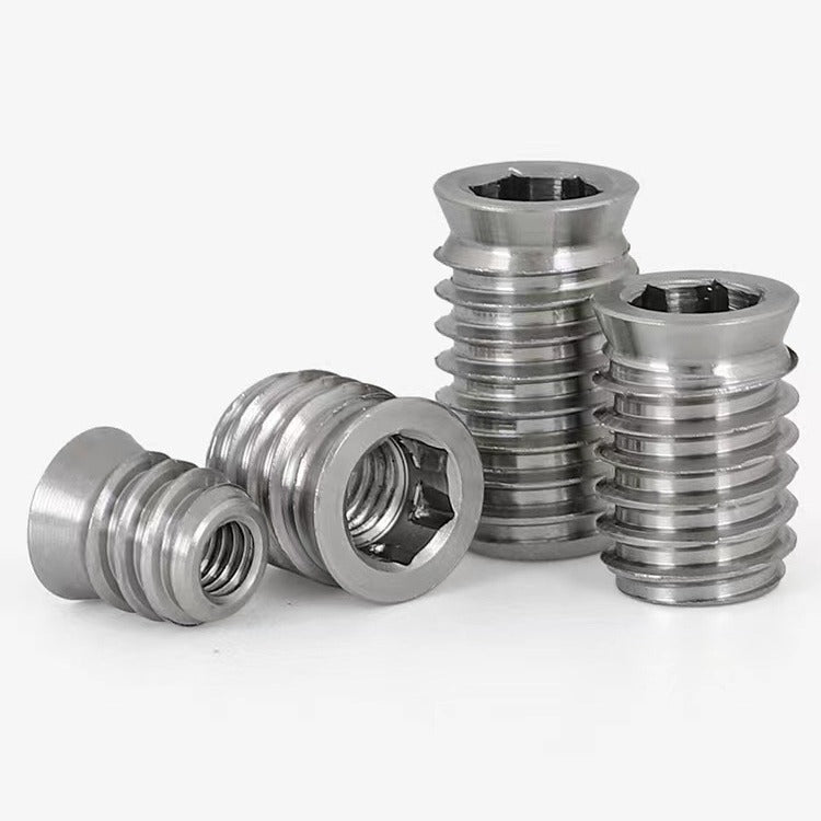 M4/M5 304 stainless steel inner and outer teeth embedded nuts inner hexagonal countersunk head nuts with media furniture nuts embedded parts for Woodworking & Furniture Repair