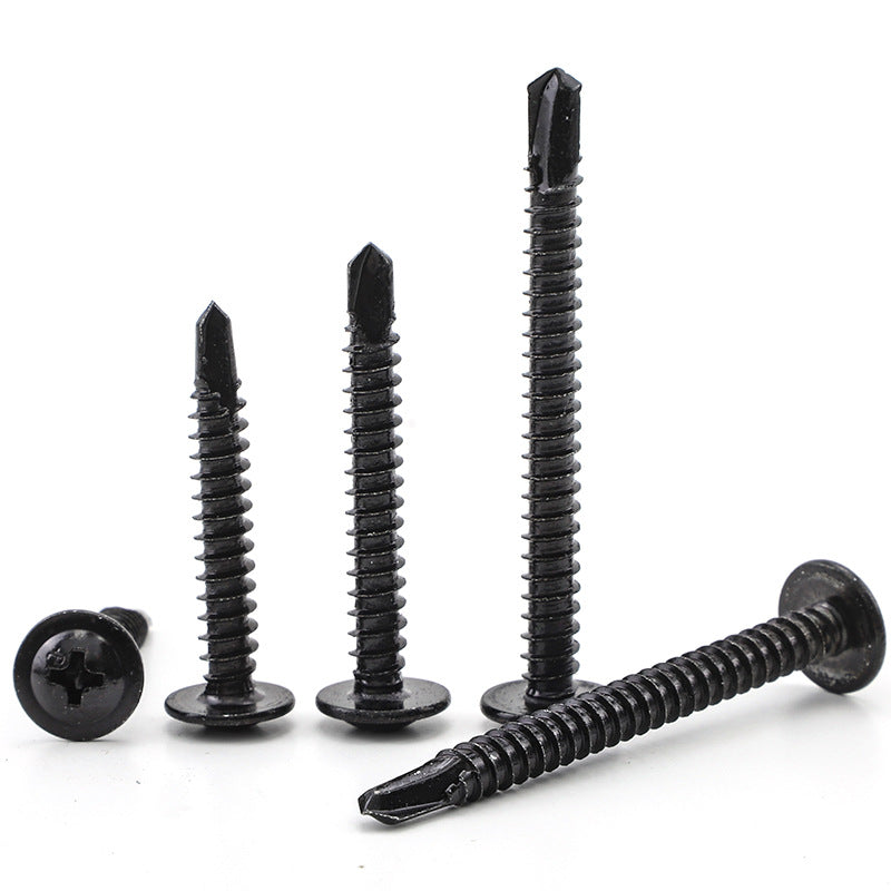 M3.9/M4.2 410 stainless steel round head with padded black drill tail self-tapping screw large flat head dovetail self-drilling screw for Metal Sheet & Construction