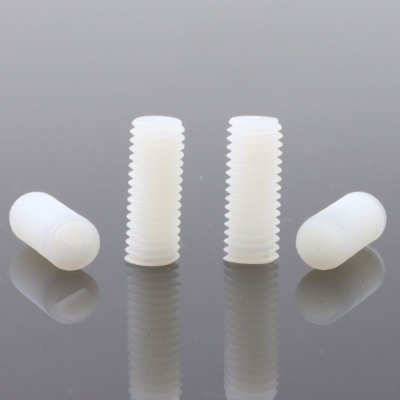 M3/M5/M8 Nylon machine rice screw one-slot setting screw plastic white stop payment headless base rice top wire Plastic Set Screws for Hardware & Assembly