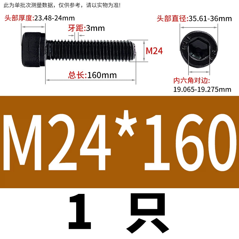 DIN912  M18-M27 Grade 12.9 Machine Screw M18-M27 Knurled Cup Head Hex Socket Full Thread Alloy Steel Fastener