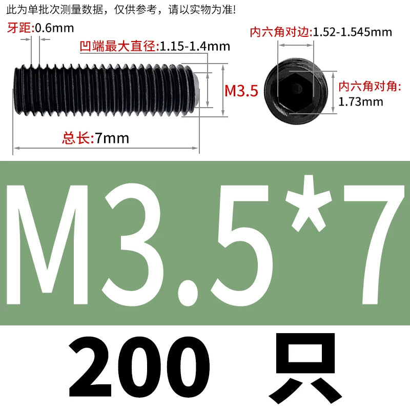 DIN916/GB80 M1.6-M24 Concave End Screw | 12.9 Grade Hex Socket Headless Industrial Set Screw