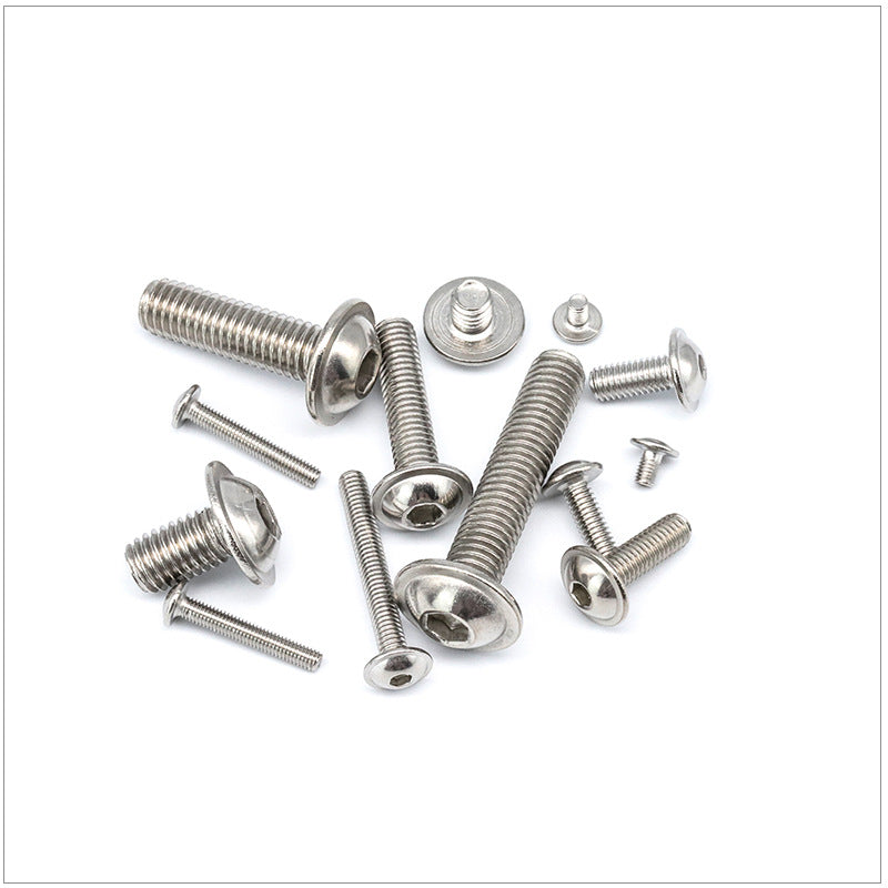 M2.5/M3/M4 304 stainless steel round head with padded inner hexagon bolt pan head with spacer screw semi-round head screw for Industrial & DIY